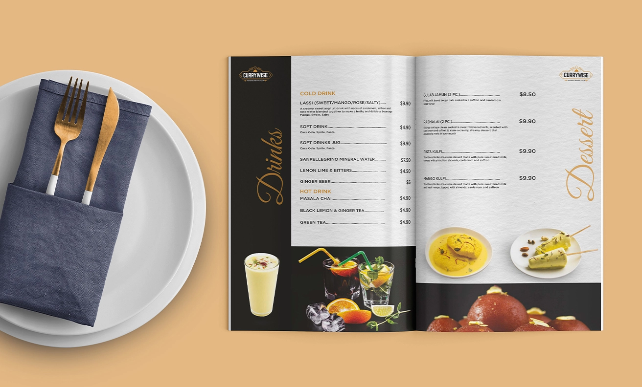 Currywise Restaurant Menu Design