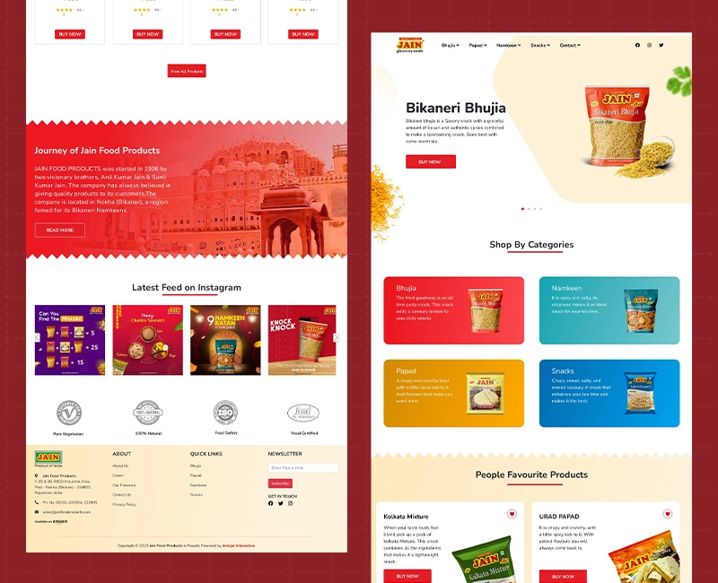 Jain Food Products Website Development