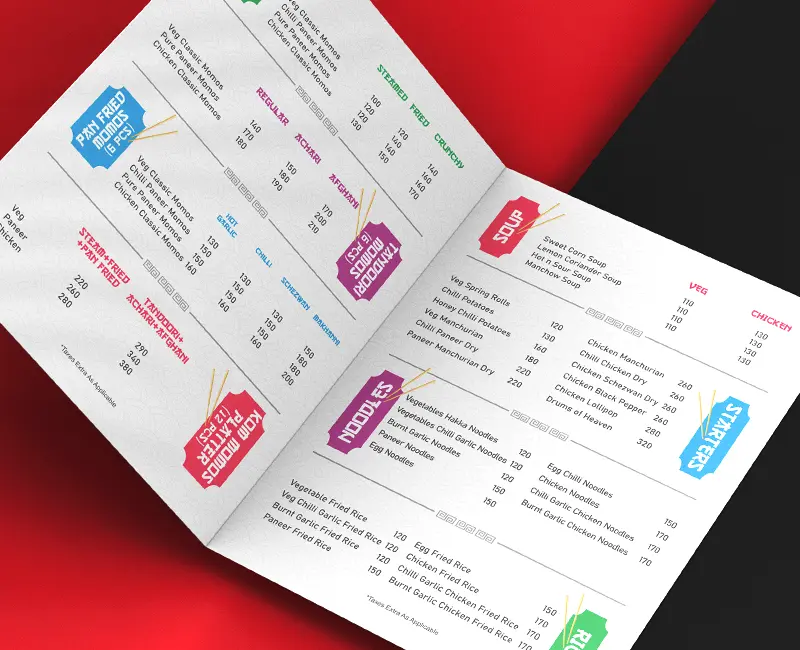 Kingdom of Momos Restaurant Menu