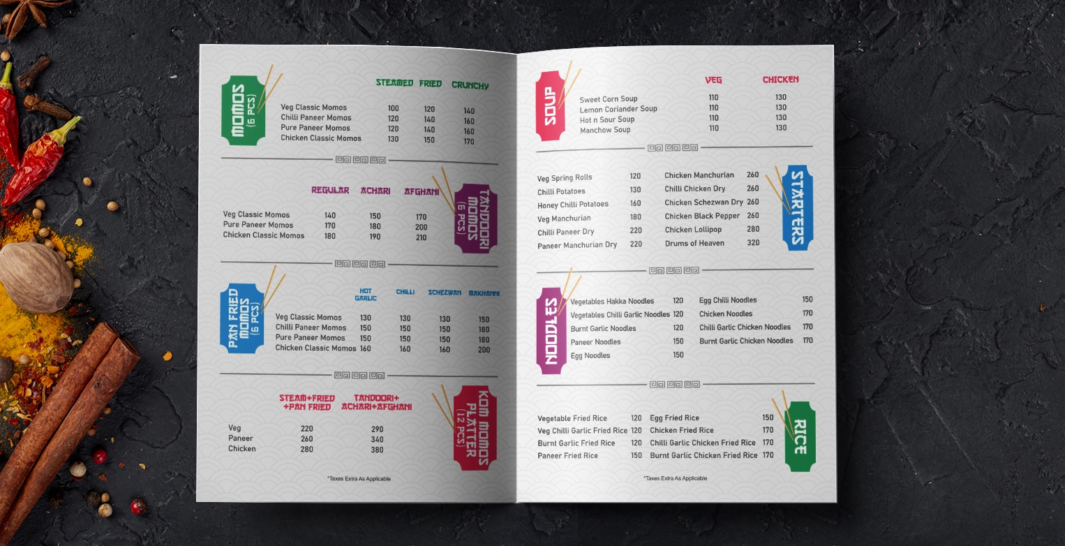 Kingdom of Momos Restaurant Menu