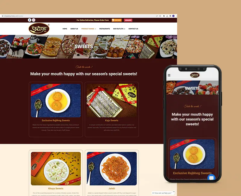 Shri Jee Shyam Dairy Website Development
