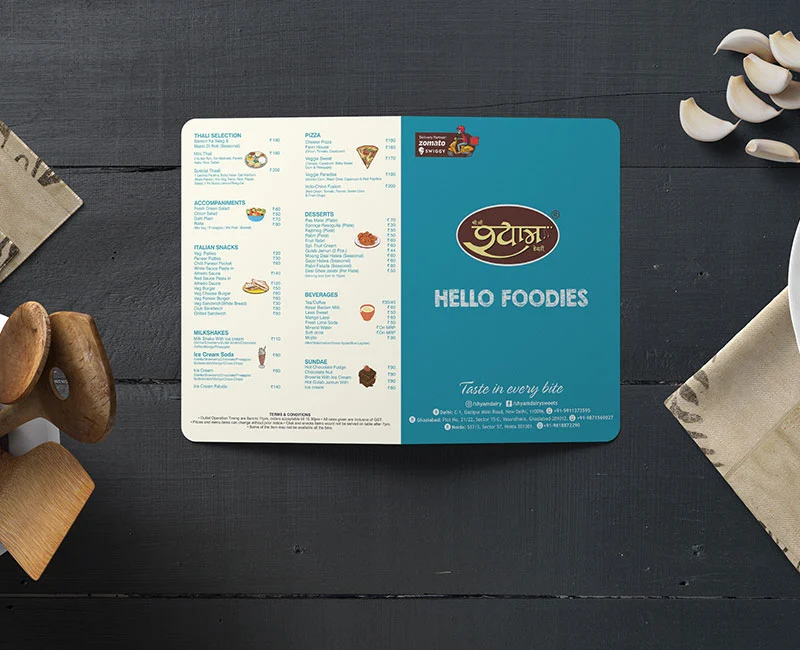 Shyam Dairy Restaurant Menu