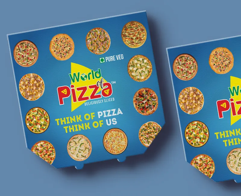 World of Pizza Packaging Design